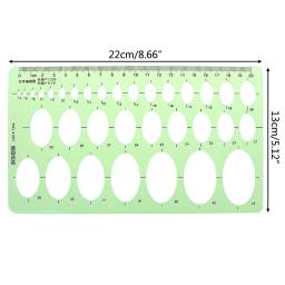 Verde plástico oval modelo geométrico régua estêncil ferramentas medição estudantes quente - Image 6