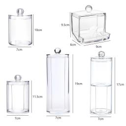 Caixa de armazenamento de cotonete de algodão transparente organizador de maquiagem caixa de armazenamento acrílico cotonete caixa de cosméticos banheiro quarto armazenamento - Image 5