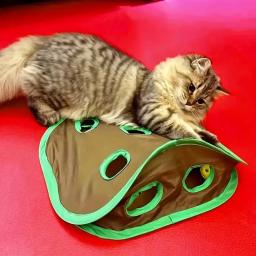 Esteira De Brinquedo Interativo Com Buracos, Túnel De Gato Dobrável, Tapete De Jogo De Atividade, Treinamento Arranhando, 9 Buracos - Image 5