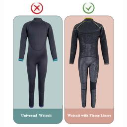 Roupa de mergulho de neoprene de 3.5mm com forros de lã crianças surf mergulho terno manter quente meninos meninas maiô térmico para mergulho livre - Image 3