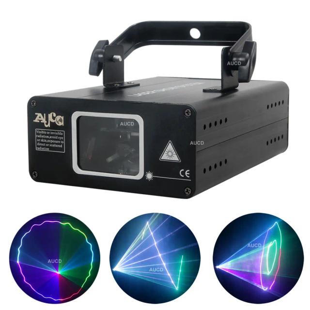 Projetor RGB Colorido para Festas: Holofote com Efeito Laser e Iluminação Sincronizada com Som