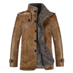 Jaqueta de pelúcia Windproof masculina, Lapela resistente ao desgaste, Grande casaco de inverno - Image 3