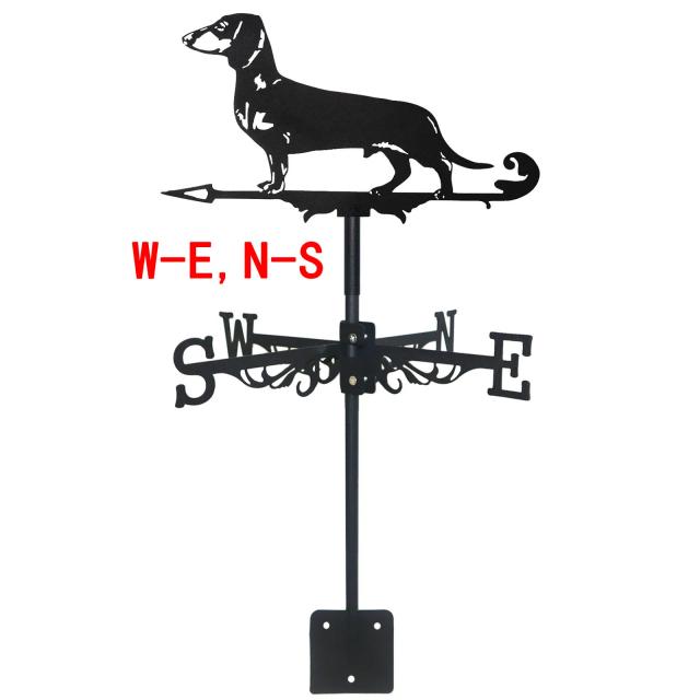 Decoração de Jardim em Metal: Girador de Vento Dachshund para Tellhas e Cercas - Novo