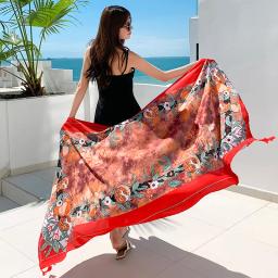 Protetor solar pareo de praia feminino, vestido grande de biquíni, roupa de banho brasileira, lenço sarong, 23 estilos, 90x180cm - Image 1