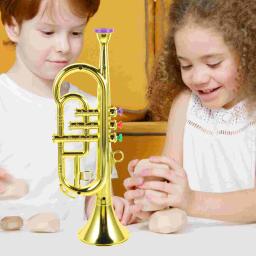 Trompete modelo brinquedos para crianças, instrumentos musicais, instrumentos iniciantes, miniaturas para menino - Image 2