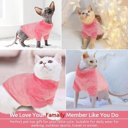 Pulôver de gola alta para animais, suéter de gato, roupas quentes, sem pêlos, camisa macia, gatos e chihuahua, roupas de inverno - Image 4