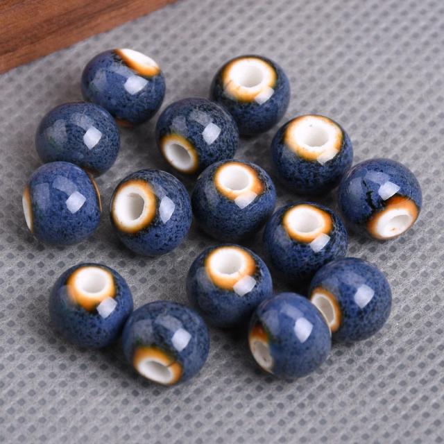 Conjunto de 30 Contas de Porcelana Esmaltada 8mm para Criação de Joias DIY