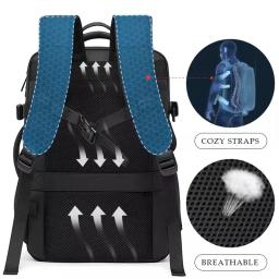 Bange mochila de viagem masculina, mochila escolar expansível com usb, grande capacidade 17.3, laptop, à prova d'água, moda - Image 4