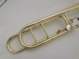 B Bb/F Trombone Tenor com Boquilha Case, lacado, banhado a ouro, instrumento musical profissional, alta qualidade - Image 5