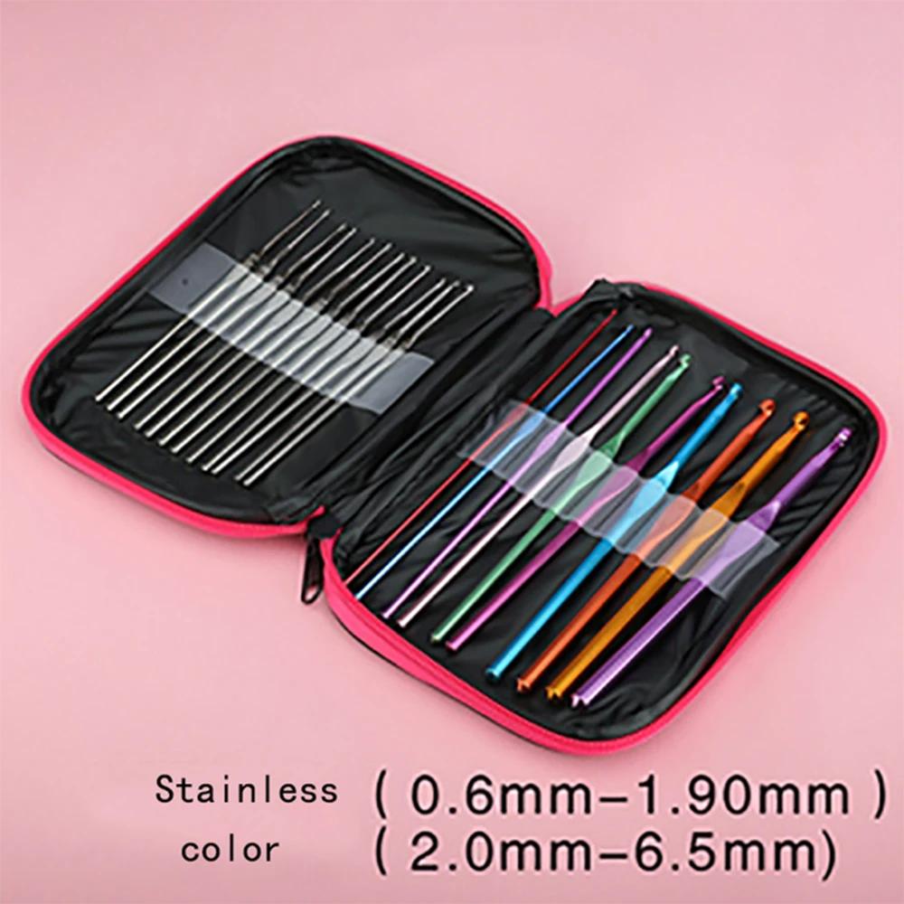 Ganchos de crochê com estojo Agulhas de tricô de costura Kits de fios de tecer DIY Hand Knitting Art Tools para amantes de crochê, iniciantes - Image 1