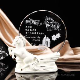 Flor Cerâmica Cristal Troféu, Autorização Personalizada Premiação, Presente Criativo para Amigos Prêmio, Home Decor Troféus Universal, 1Pc - Image 5