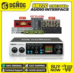 Interface de áudio USB DGNOG 32bit/768khz Carta de som de gravação USB-C para estúdio de guitarra Singing Streaming UM22C - Image 1