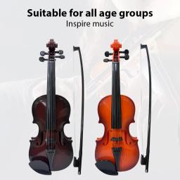 Simulado violino kit prática musical, instrumento musical, adereços desempenho, cordas ajustáveis, presentes para iniciantes - Image 3