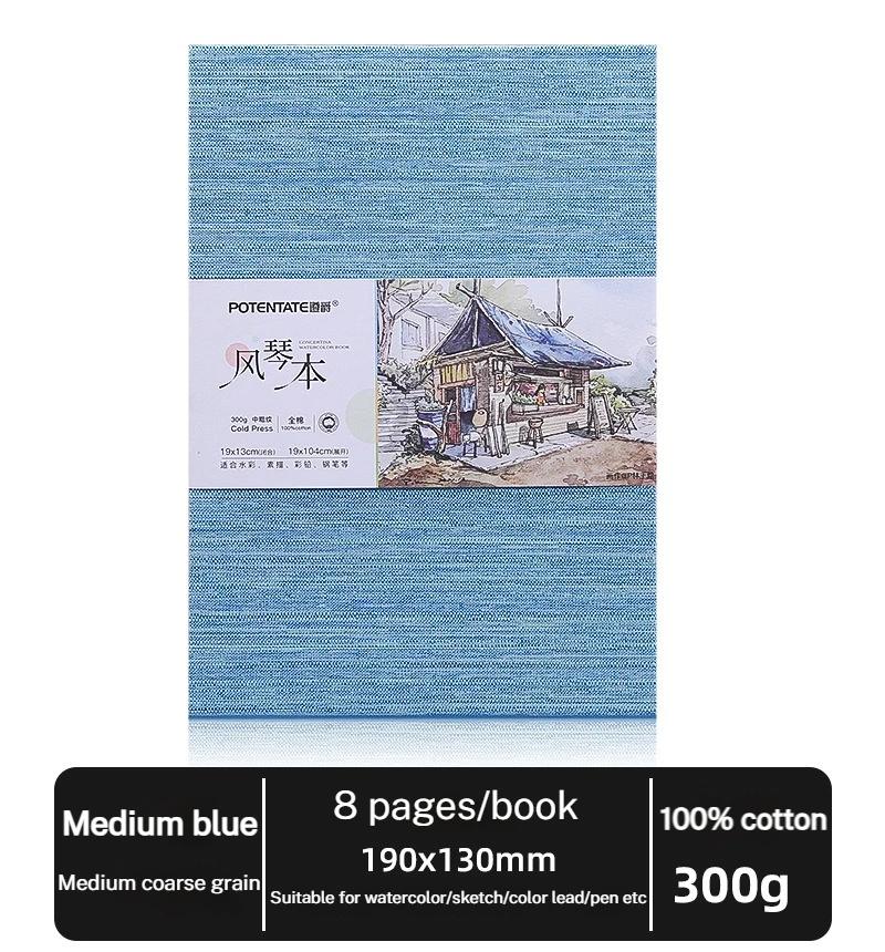 100% algodão quadrado aquarela papel livro 24 folhas 300g arte estudante pintura desenho papel sketchbook diário desenho caderno - Image 1