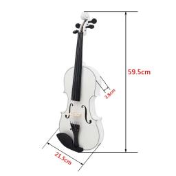 IRIN-violino branco madeira maciça conjunto com estojo de pano e arco, instrumento de cordas profissional, violino para a prática, V-10, 4, 4, 5 - Image 4