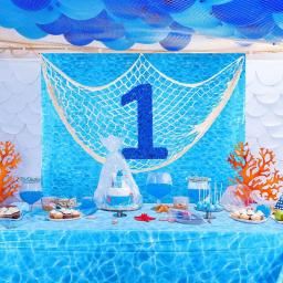 Toalha de mesa para festa com tema oceano, 137x274cm, verão, praia, onda de água, praia, piscina, primeiro aniversário, chá de bebê, suprimentos - Image 4