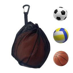 Saco de bola única saco de malha para transporte único vôlei basquete futebol vôlei saco de malha bolsa de bola clipe em - Image 4