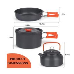 Panelas de acampamento ao ar livre com saco de malha, panelas dobráveis, cozinha cozinhar, bule e panelas equipamentos - Image 2