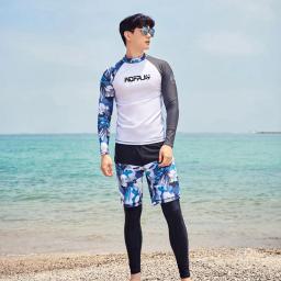WDFPLAY Proteção Solar UV dos homens Manga Longa Rash Guard Wetsuit Maiô Top Terno De Mergulho Homens Dividir Calças de Manga Comprida Sunscre - Image 2