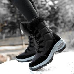 Sapatos de algodão de tamanho grande para o inverno ao ar livre grosso quente sapatos de algodão de alta qualidade botas de neve de inverno selvagem mais botas de algodão de veludo - Image 1
