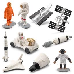 Astronauta nave espacial foguete modelo figura, simulado figura, decoração estatueta, brinquedo, lote de 10pcs - Image 2