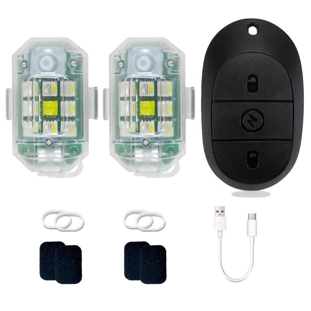 Luz Estroboscópica LED para Motocicleta com Controle Remoto - 2/4 Unidades