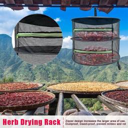 Rede de secagem para ervas e peixes, Cesta suspensa, Cremalheira seca dobrável, Saco secador de vegetais, Flores Plantas Organizador, 2, 4, 6, 8 camadas - Image 3