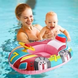 Brinquedos infláveis da piscina do divertimento da água dos acessórios do anel da nadada da criança do barco do flutuador do assento dos jogos do jogo da água do bebê - Image 1