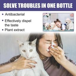 Pet Desodorizante Spray para Gato e Cão, Fezes de urina, Remoção de odor corporal, Anti bacteriano, Ambientador, Pet Supplies, 60ml - Image 4