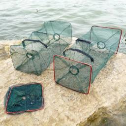 Rede de pesca dobrável dobrável gaiola de carpa de peixe rede de pesca gaiola alimentador lagostas coletor tanque armadilha malha net - Image 1