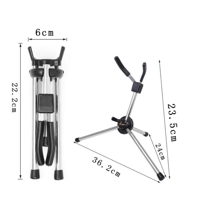 Suporte Dobrável Portátil para Saxofone Alto e Soprano - Tripé para Instrumentos de Sopro e Acessórios