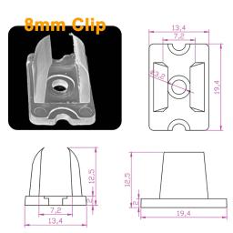 Flexível LED Strip Clips Conector, Fivela Suporte Plástico, Alta Qualidade, Luz Néon Acessórios, 6x12mm, 8x16mm, 2835 - Image 3
