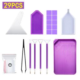 DIY Diamante Pintura Tool Set, Funil Ponto Broca, Cola Broca Pen, Caixa de armazenamento, Acessórios e Acessórios, Inventário Roxo - Image 4