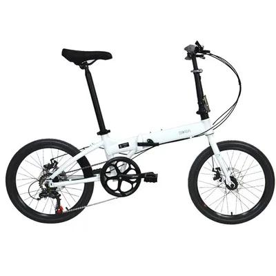 Bicicleta Dobrável de Alumínio com 7 Velocidades e Freio a Disco - 20 Polegadas