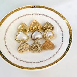 Botão de metal em formato de coração, strass brilhante para decoração de roupas, projeto de artesanato, suprimentos para costura, acessórios, 10 peças - Image 6