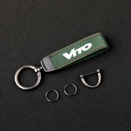 Cordão de couro de luxo chaveiro carro chaveiro jóias para amg vito acessórios do carro com logotipo - Image 4