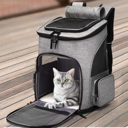 Mochila respirável para cães e gatos, dobrável, expansível, grande capacidade, criativa, transporte, bolsa de viagem - Image 1