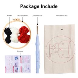 DIY Artesanato Punch Needle Bordados Kits para Adultos e Crianças, Kits Paisagem, Lã Cor Padrão Fio, Artesanato Presente - Image 6