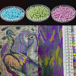Família urso Beadwork Set, DIY Bead Bordado Kits, Circuito Patches Artesanato, 3mm Contas com Contas em Tecido Costura - Image 2