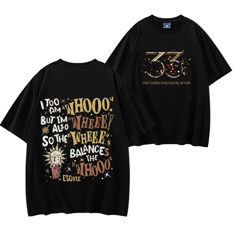 Esquie clair obscur expedição 33 camiseta expedição 33 gráfico engraçado whooo wheee camisa anime jogo inspirado camiseta estética - Image 1