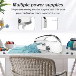 Máquina De Costura Portátil, Alimentado Por Bateria, Elétrica, USB, Dispositivo De Costura Rápida, Costura Em Casa, DIY Viagem, Tecido Máquinas Artesanato - Image 4