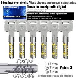 Padrão europeu Anti-Theft Lock Cylinder, porta de entrada ao ar livre, 11 pinos, alta qualidade - Image 4