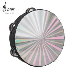 SLADE-Tambourine Handbell para crianças, dupla linha Jingles, painel de luz colorida, iluminação musical, percussão brinquedos, presentes, 8 pol - Image 1
