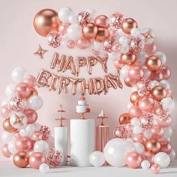 Rose Gold Conjunto De Louça Descartável Para Festa De Aniversário, Placas De Papel, Copos, Guardanapos, Banner para Meninas, Decorações De Festa Das Mulheres, Favor - Image 5