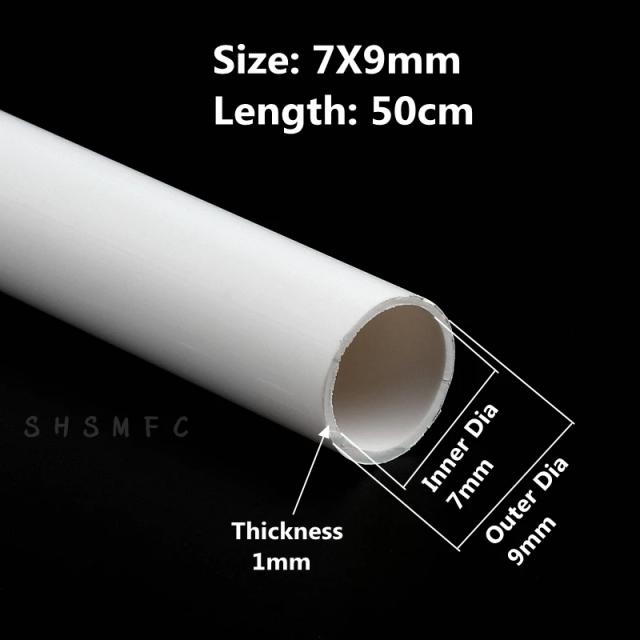 Tubulação de PVC Branca para Tanques de Peixes e Irrigação do Jardim - Comprimento 50cm, Diâmetro 6-20mm, Disponível em 2 a 10 Peças.