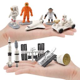 Astronauta nave espacial foguete modelo figura, simulado figura, decoração estatueta, brinquedo, lote de 10pcs - Image 4