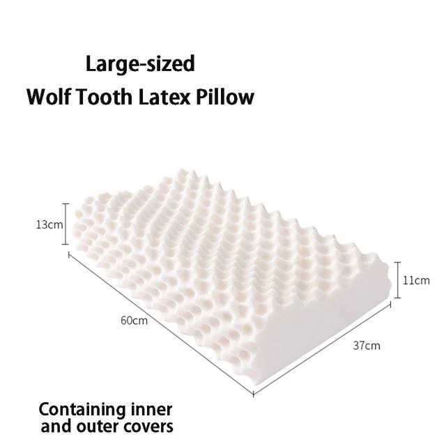 Almofadas de látex 3D ultra-macias e confortáveis para adultos com design dente do lobo e grânulos em estilo onda, resistência excepcional