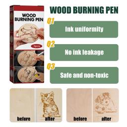 Diy queima kit de ferramentas artesanato conjunto de segurança woodcut canetas queima de madeira marcador pirografia das crianças conjunto caneta menina presente aniversário - Image 3