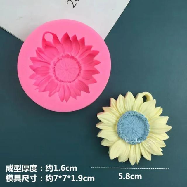 Molde de Vela Aromática em Silicone com Flor Daisy - Kit de Artesanato DIY para Sabonetes e Velas Aromaterapia