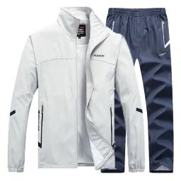 Conjunto de 2 peças de roupa esportiva masculina, jaqueta e calça esportiva para treino de corrida, basquete - Image 3